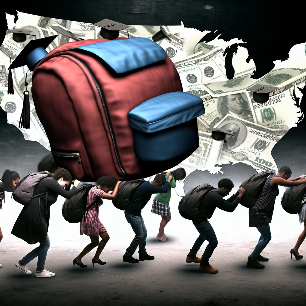 The impact of student loans on debt in the US.