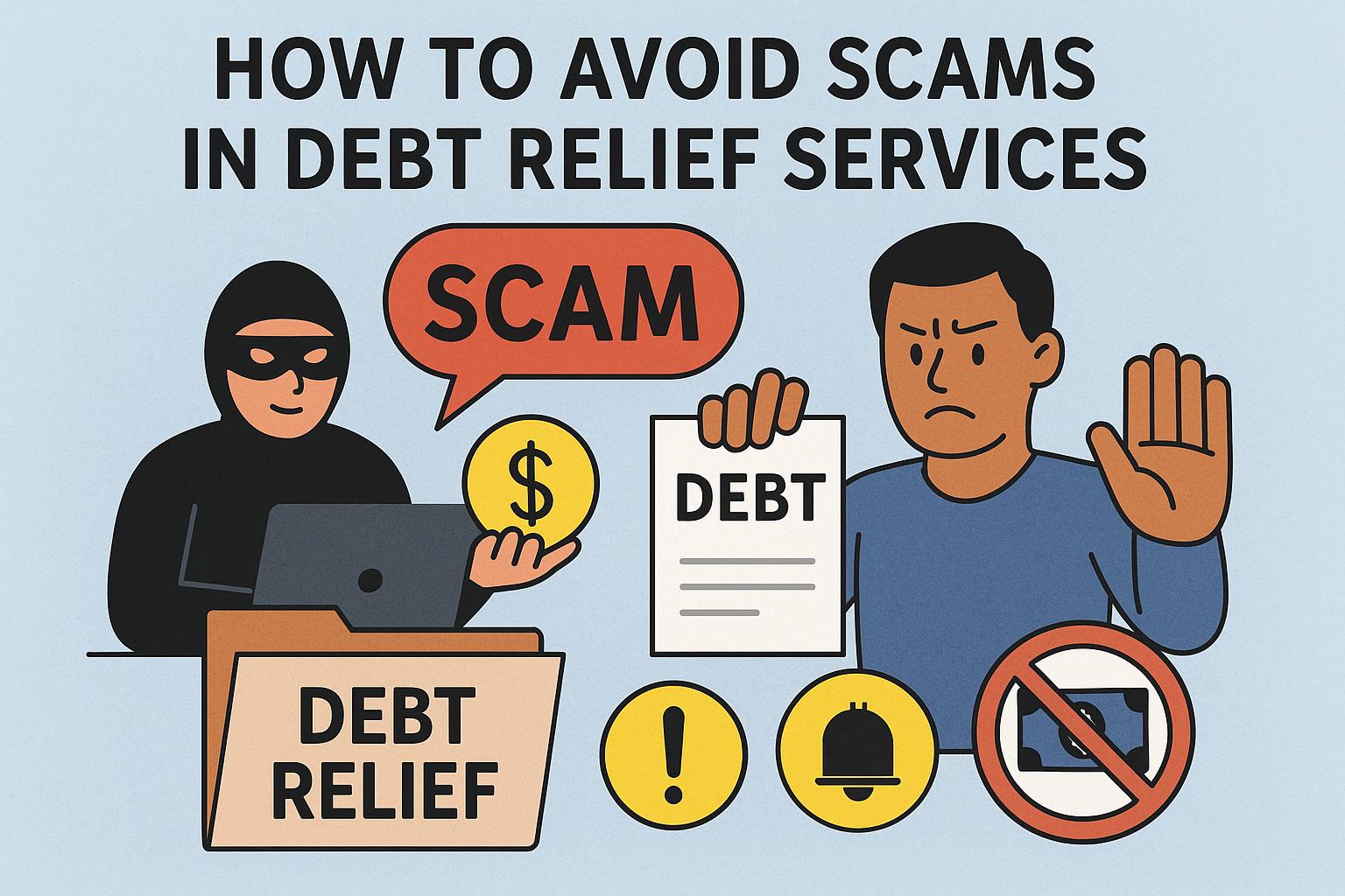 How to avoid scams in debt relief services.