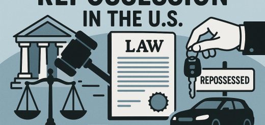 The legal process of repossession in the US.