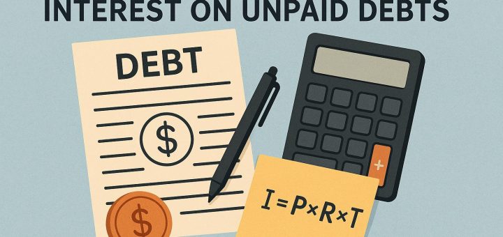 How to calculate interest on unpaid debts.