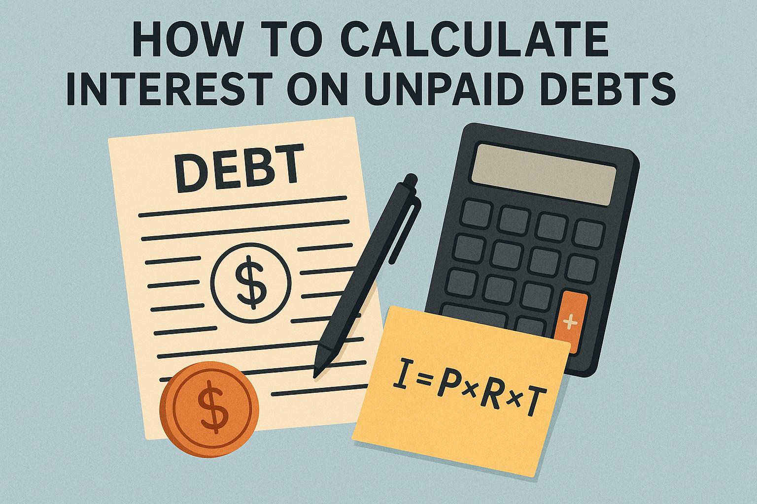 How to calculate interest on unpaid debts.
